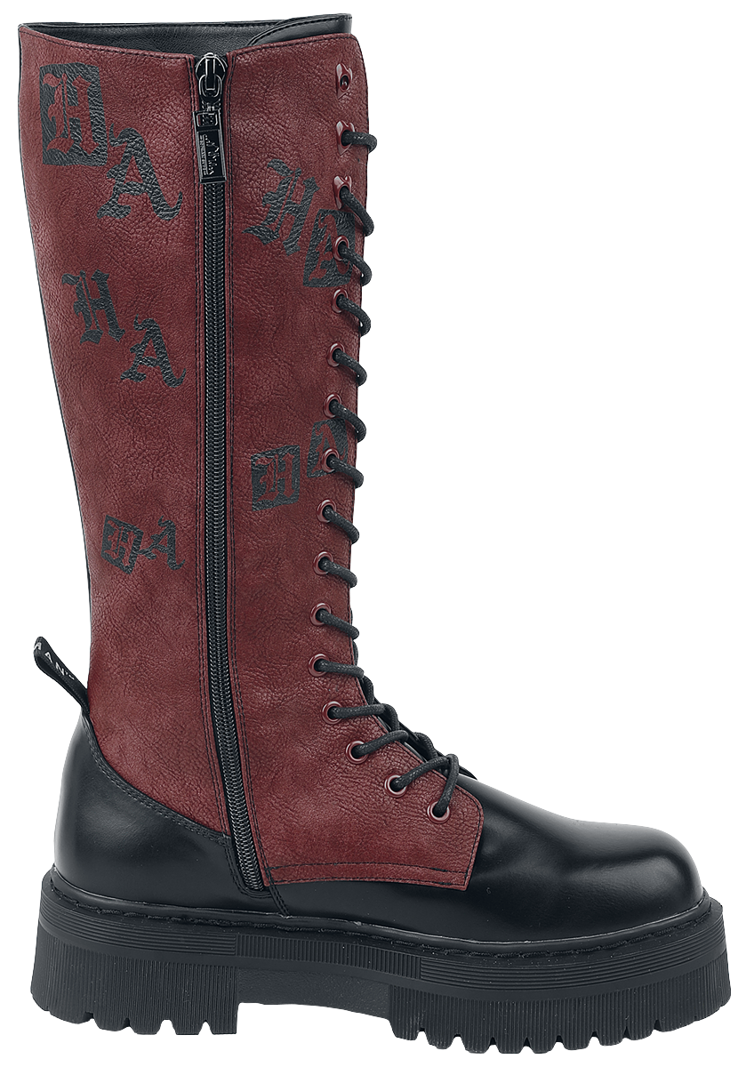 Batman Harley Quinn - Heart Stiefel rot schwarz