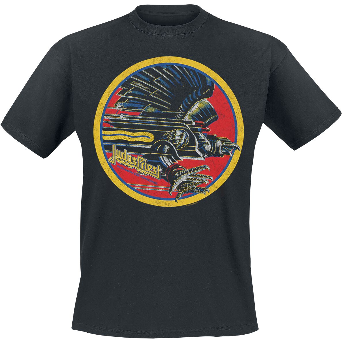 Judas Priest Vintage Distressed Circle T-Shirt black