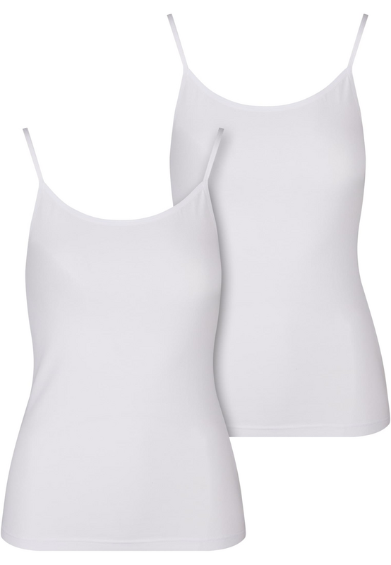Urban Classics  Top - Ladies' Basic Cotton Vest (2-pack) - for Women - white