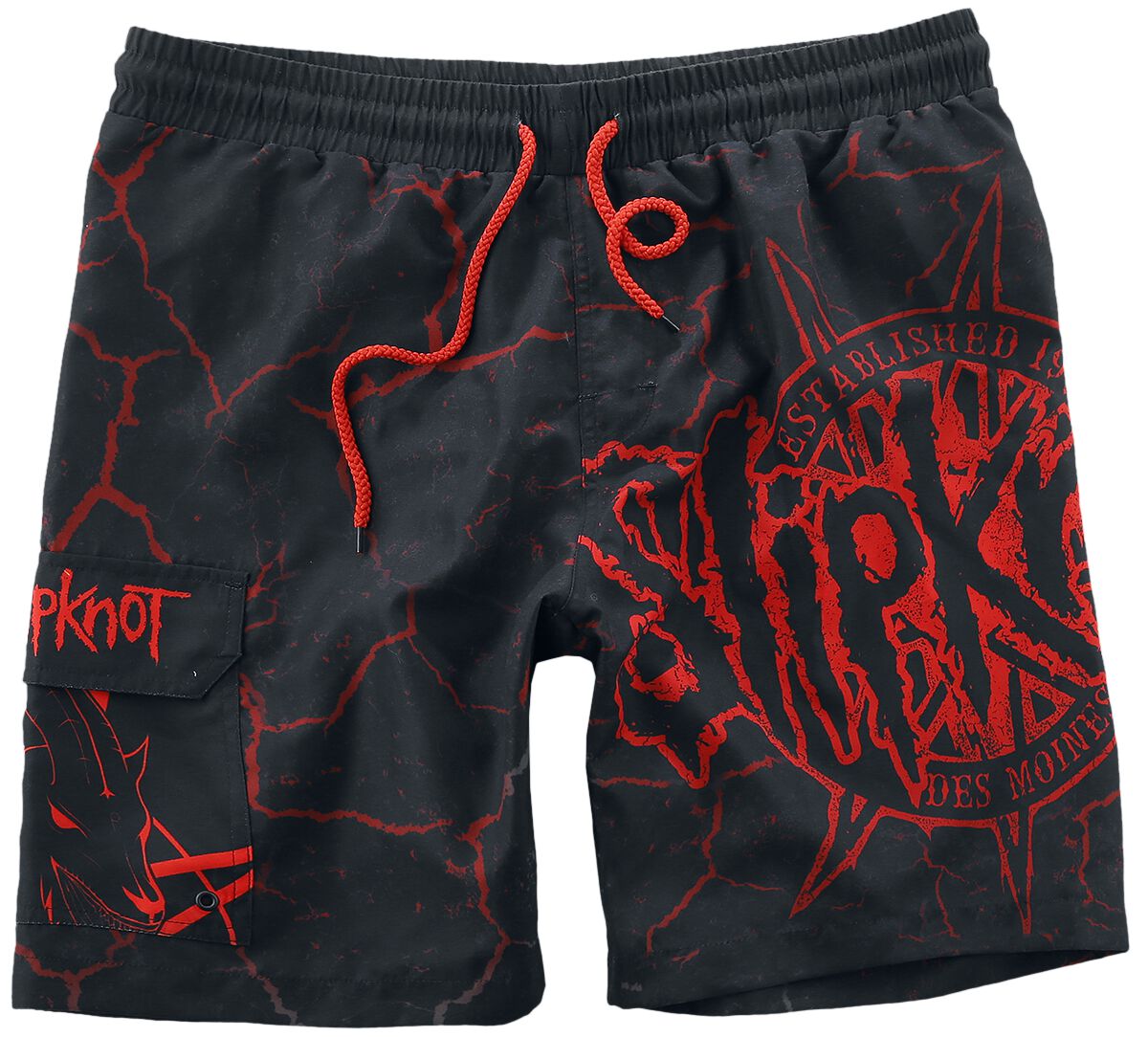 Slipknot EMP Signature Collection Badeshort schwarz rot in XL