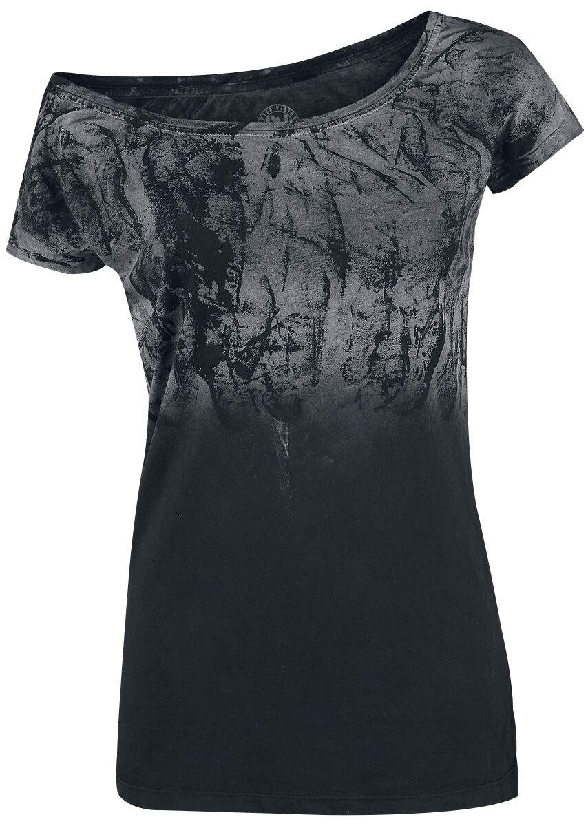 Outer Vision T-Shirt - Marylin Spatolato - M bis 4XL - für Damen - Größe L - schwarz/grau