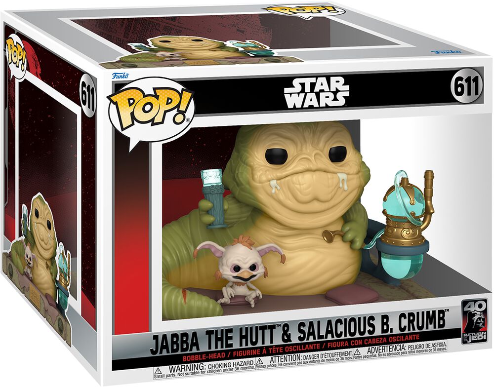 Die Rückkehr der Jedi-Ritter - 40th Anniversary - Jabba The Hutt with Salacious B. Crumb (Pop! Deluxe) Vinyl Figur 611