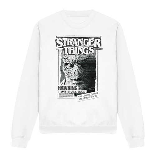 Stranger Things  Sweatshirt - Season 5 - Newspaper Vecna - for Men - white