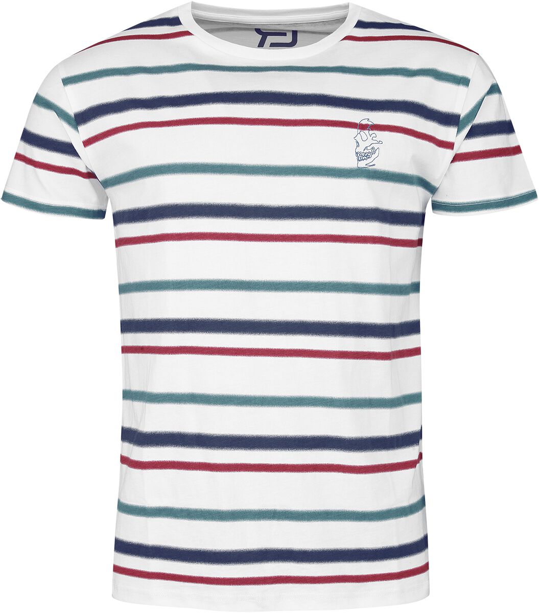 T-Shirt für Männer  weiß T-Shirt with Stripes von RED by EMP