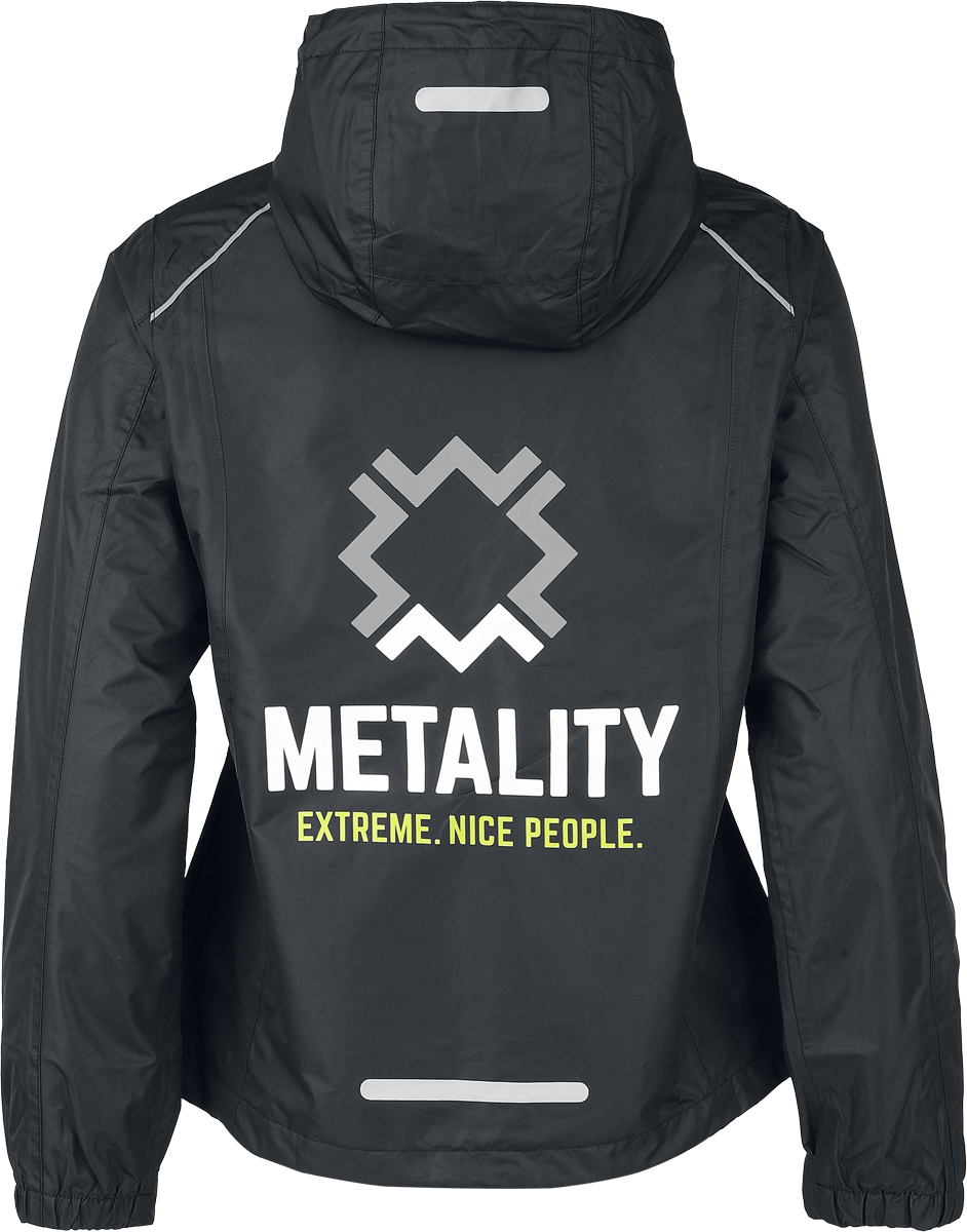 4068143377164 - Damen Rain Jacket Kapuzenjacke schwarz silberfarben in S 4068143377164 - Damen Rain Jacket Kapuzenjacke schwarz silberfarben in S