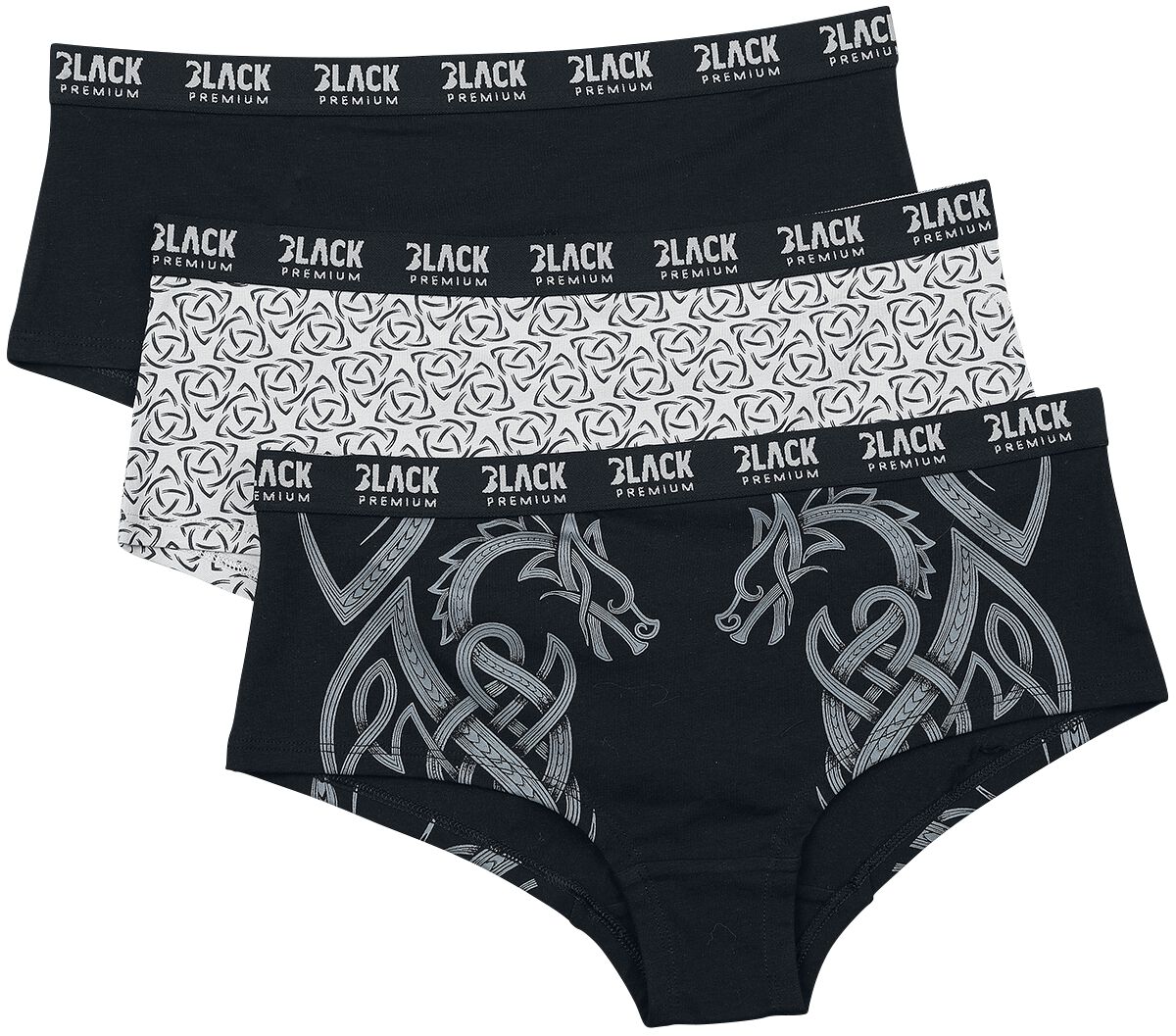 Black Premium by EMP Panty Set with Celtic-Style Motifs Panty Set black