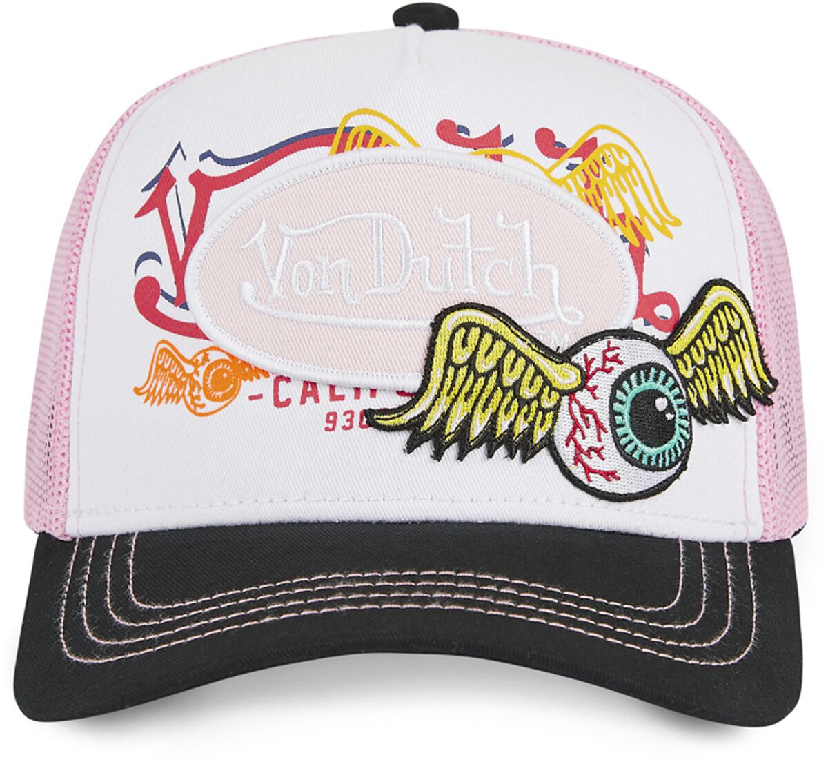 Image of Cappello di Von Dutch - VON DUTCH TRUCKER CAP - Unisex - bianco/rosa