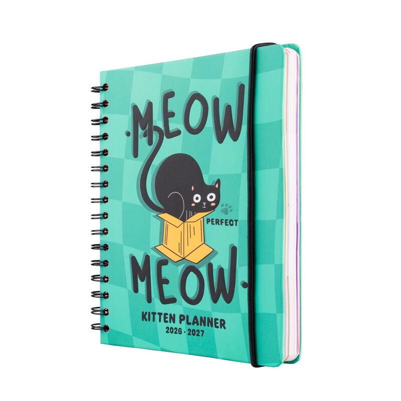 Dyremotiv - Fun Kalender - Meow Meow - Kalender/Planer 2026/2027 - Unisex - grøn