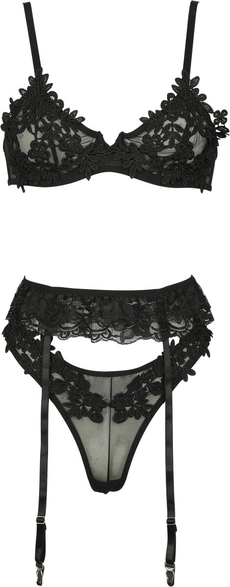 Image of Abbigliamento intimo Gothic di Grey Velvet - Lingerie set - S a XXL - Donna - nero