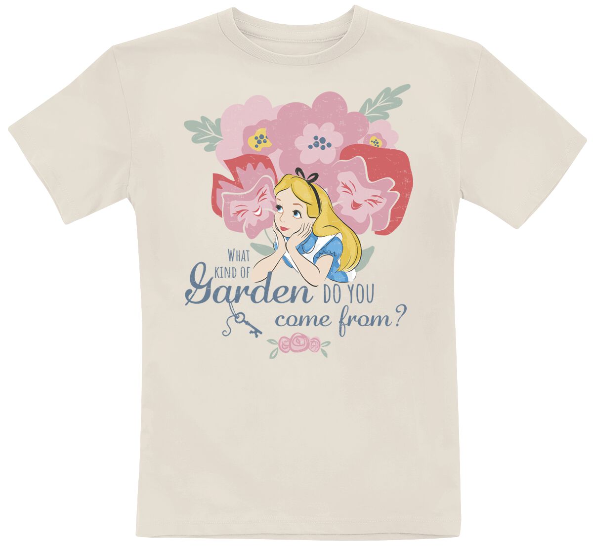 Alice im Wunderland - Disney T-Shirt - Kids - Garden - 164 - für Mädchen & Jungen - Größe 164 - natur  - EMP exklusives Merchandise!