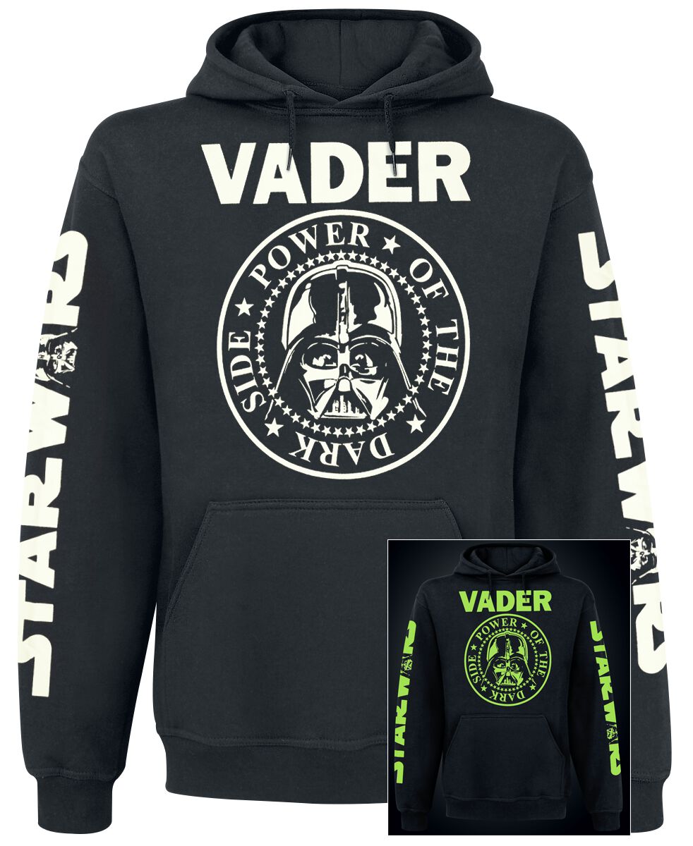 Star Wars Kapuzenpullover - Darth Vader - Let`s Go - Glow In The Dark - S bis XXL - für Männer - Größe S - schwarz  - EMP exklusives Merchandise!