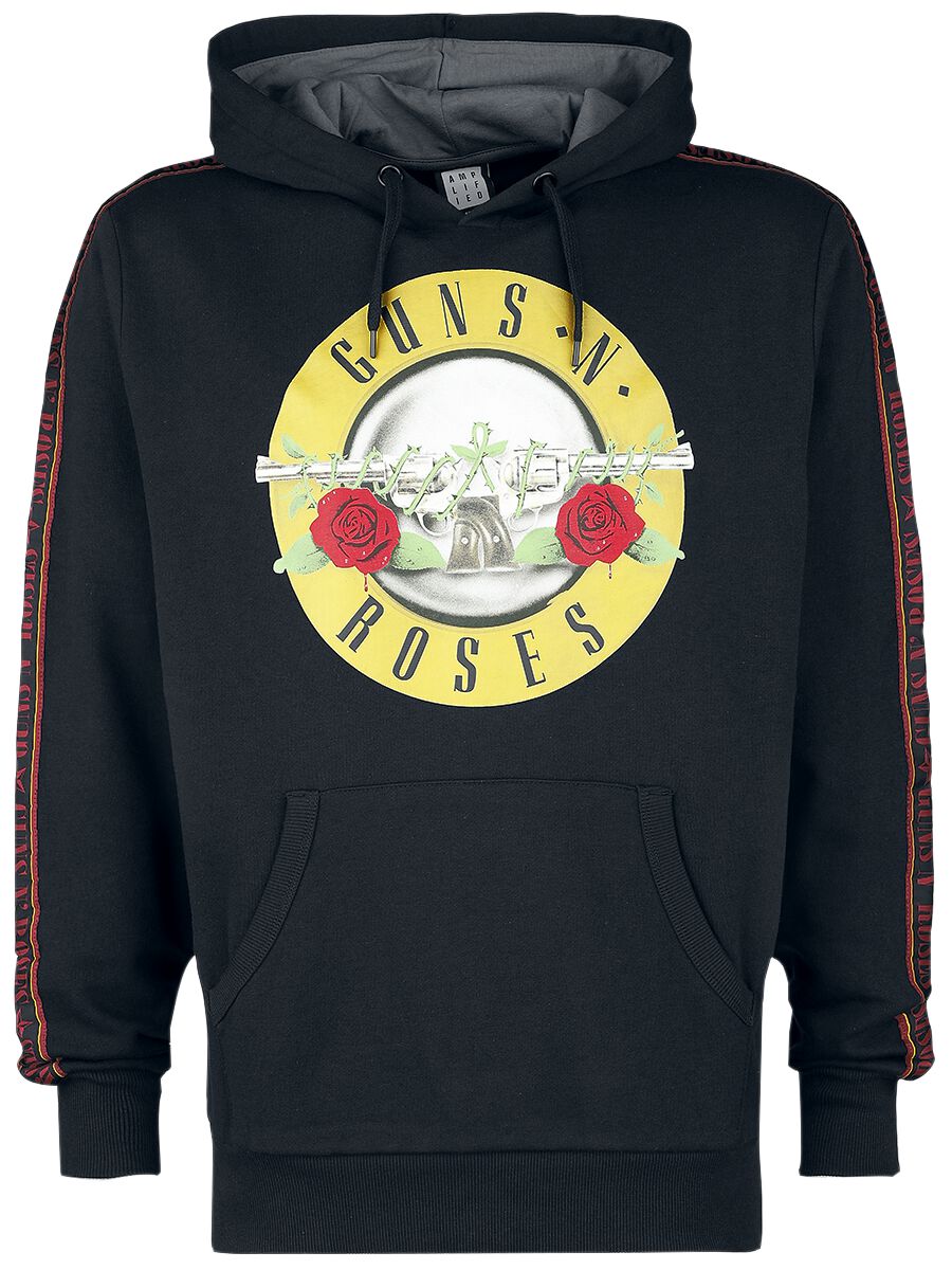 Guns N` Roses Kapuzenpullover - Amplified Collection - Mens Taped Fleece Hoodie - S bis XL - für Männer - Größe L - schwarz  - Lizenziertes