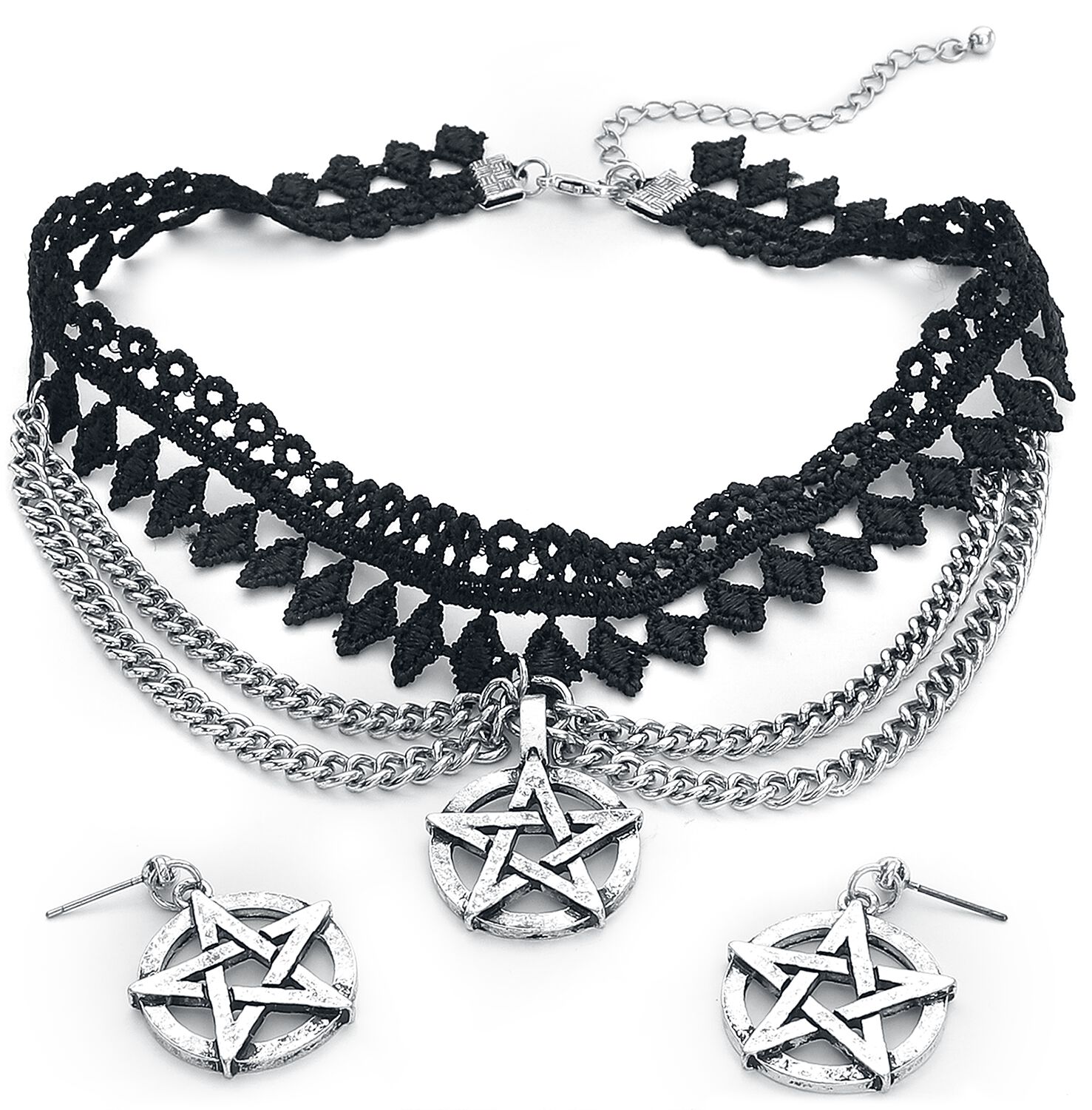 Pentagram Halsband schwarz von Gothicana by EMP