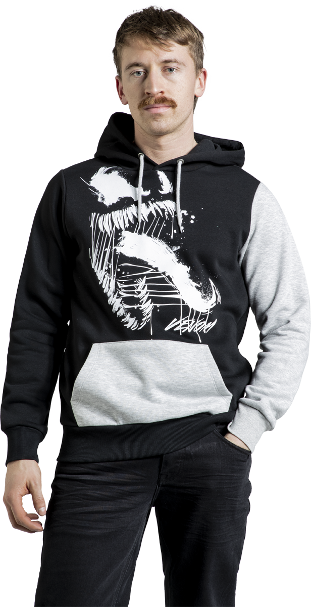 Thumbnail - Spider-Man Venom - Tongue Kapuzenpullover schwarz grau in L