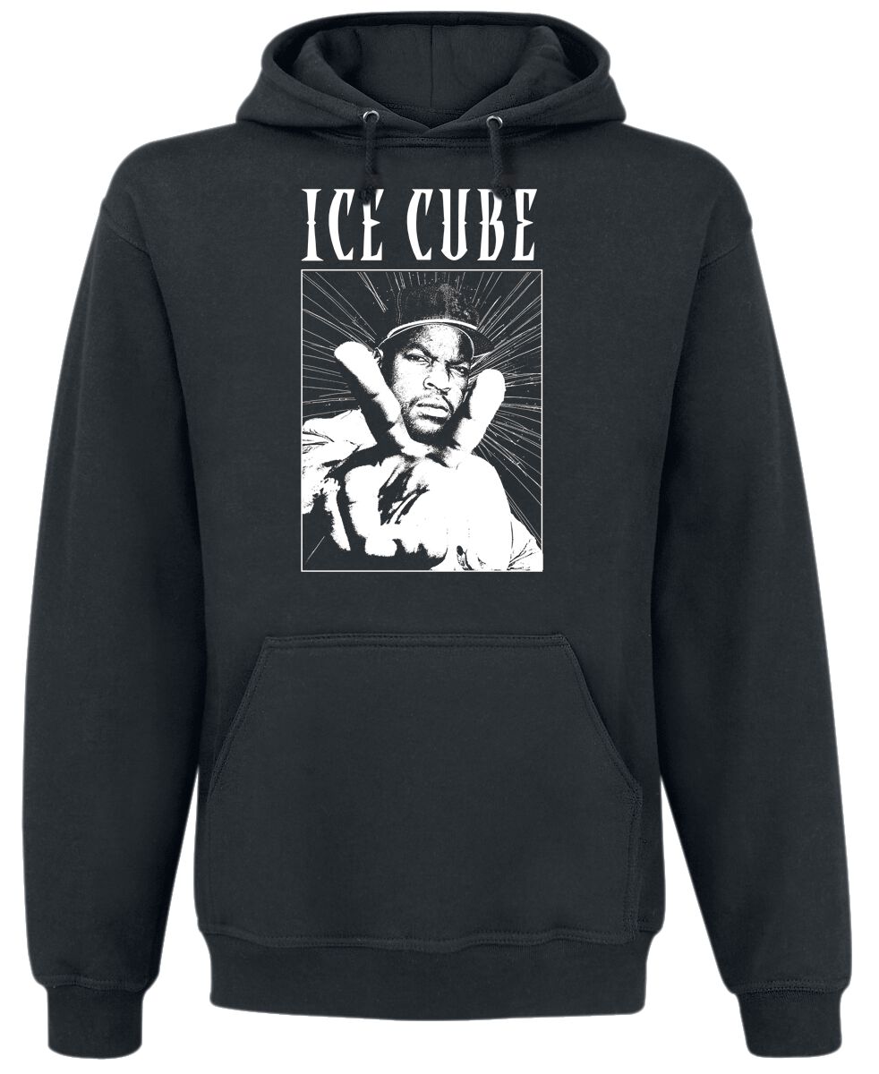 Ice Cube Kapuzenpullover – Peace Sign – M – für Männer – Größe M – schwarz  – Lizenziertes Merchandise!