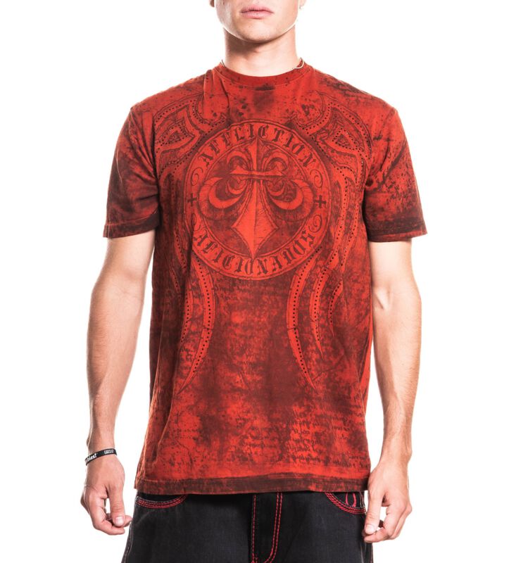 T-Shirt Manches courtes  de Affliction - Awakening S/S Tee - M à XXL - pour Homme - rouge
