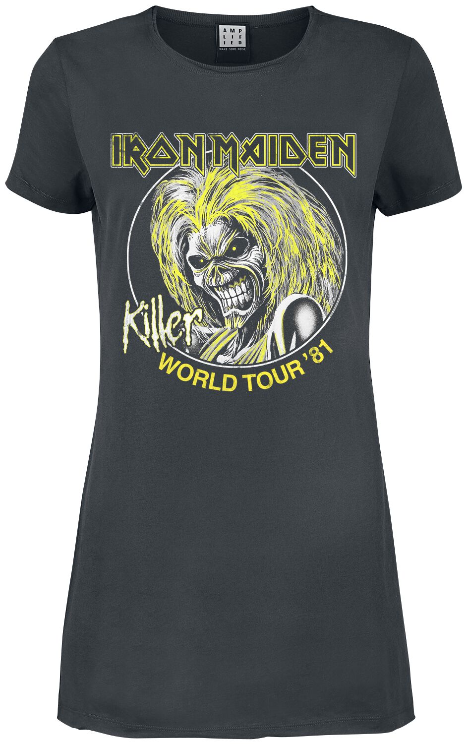 Levně Iron Maiden Amplified Collection - Killer World Tour 81' Šaty charcoal