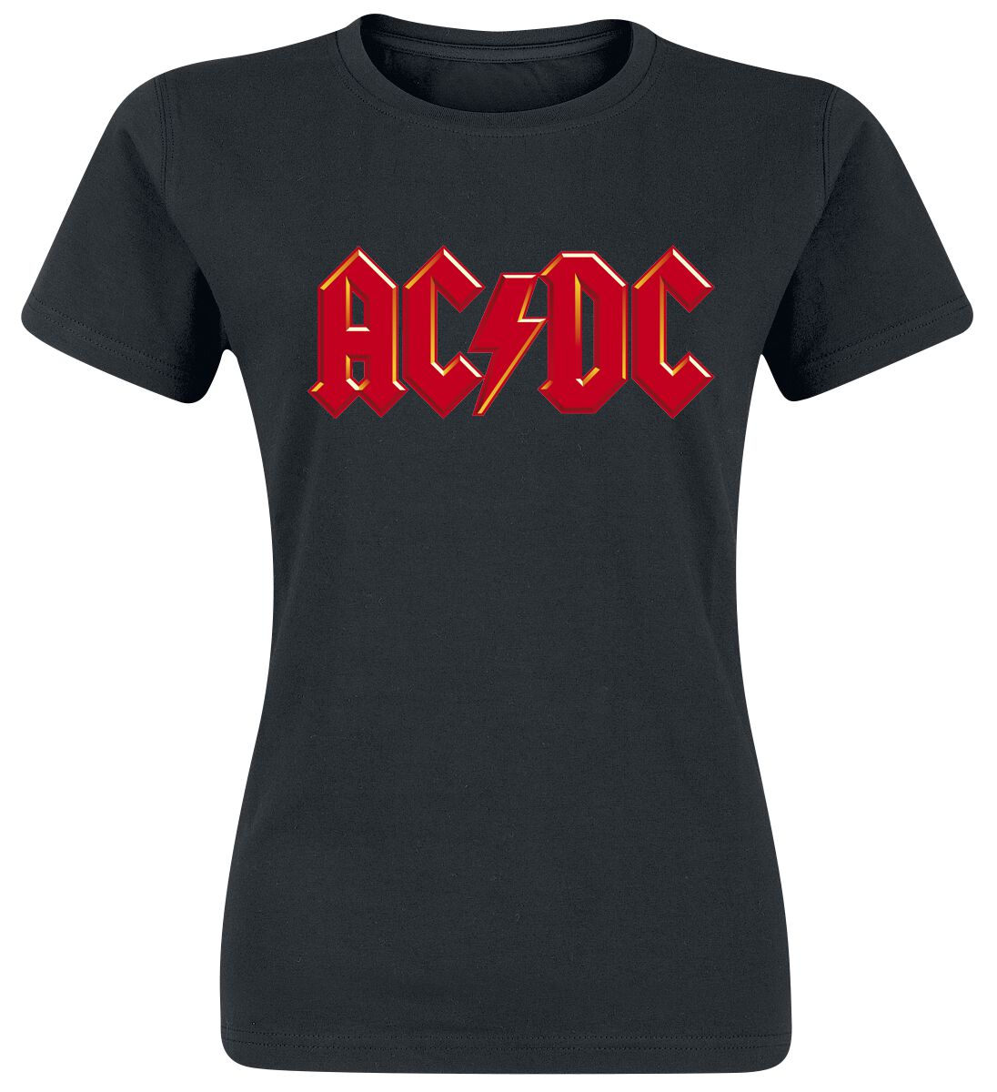 Levně AC/DC Red Logo Dámské tričko černá