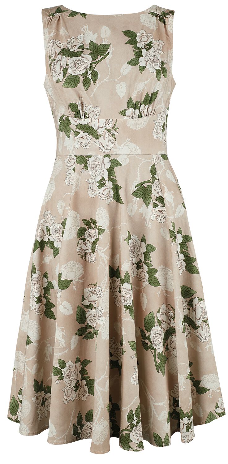 H&R London - Rockabilly Kleid knielang - Viola Floral Swing Dress - XS bis 4XL - für Damen - Größe L - multicolor