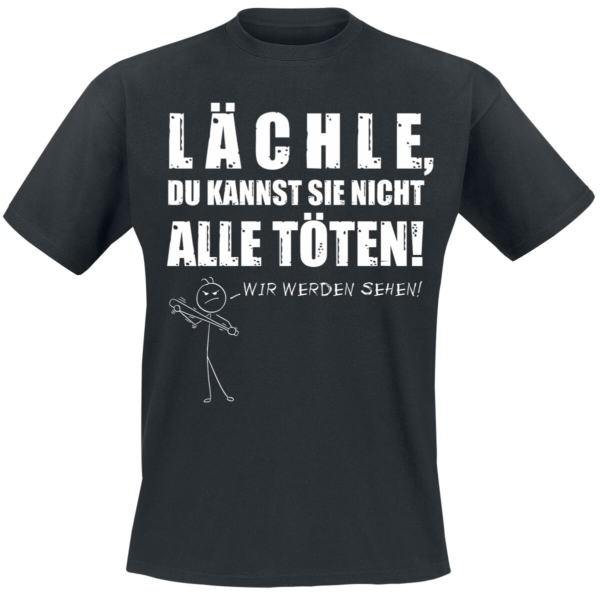 Sprüche T-Shirt - Lächle - XL bis 3XL - für Männer - Größe XXL - schwarz