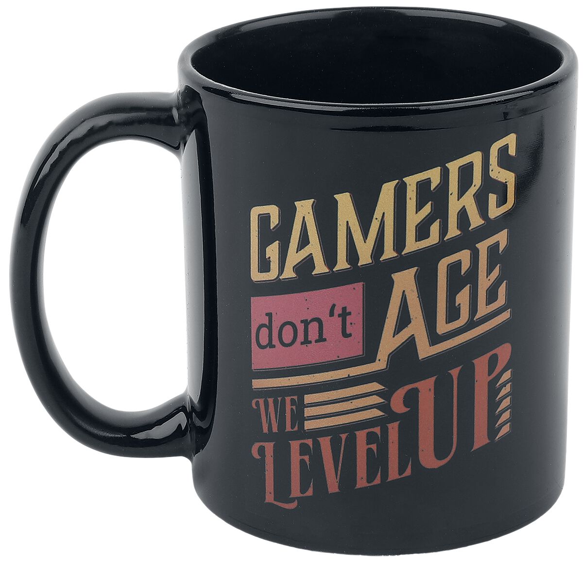 Slogans Gamers Don't Age - We Level Up Cup black