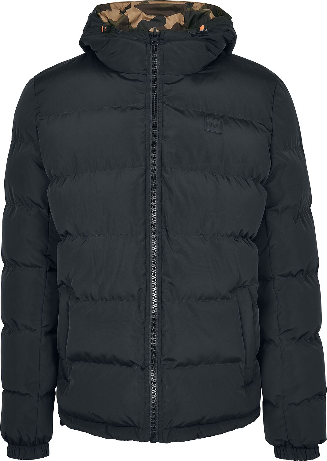 Urban Classics Reversible Hooded Puffer Jacket Winter Jacket black woodland