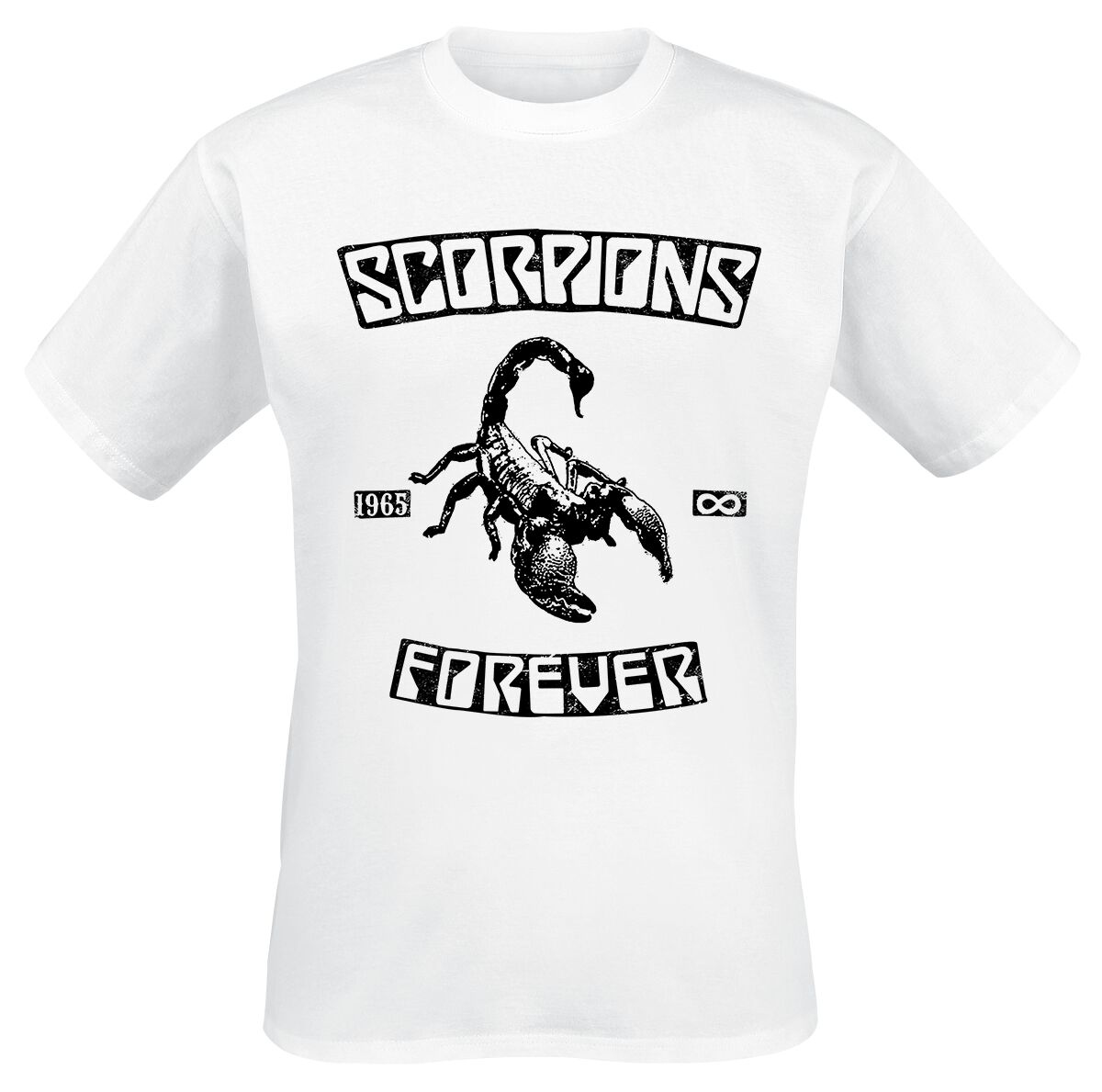 T-Shirt Manches courtes de Scorpions - Forever 65 - M à 3XL - pour Homme - blanc