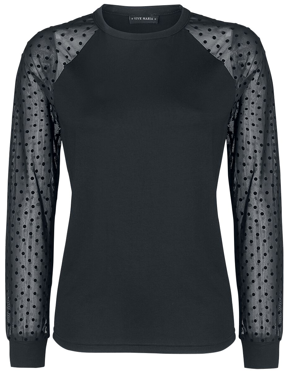 Vive Maria - Rockabilly Langarmshirt - Wonder Tulle Shirt - L - für Damen - Größe L - schwarz