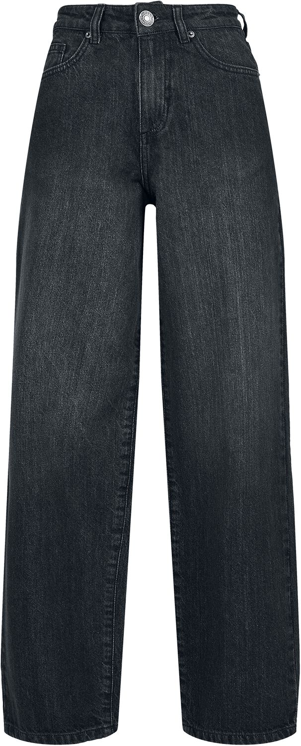 Urban Classics Ladies High Waist 90`s Wide Leg Denim Pants Jeans black