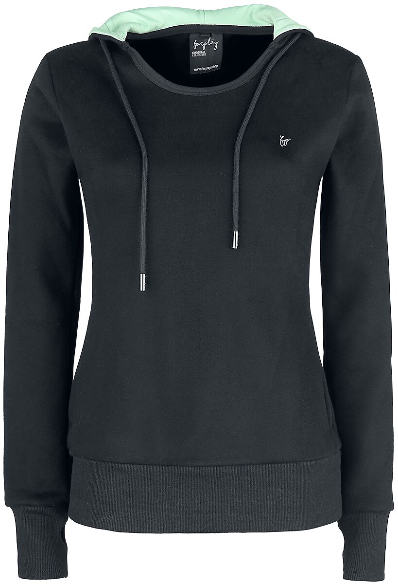 Forplay Cassy Hooded sweater black mint