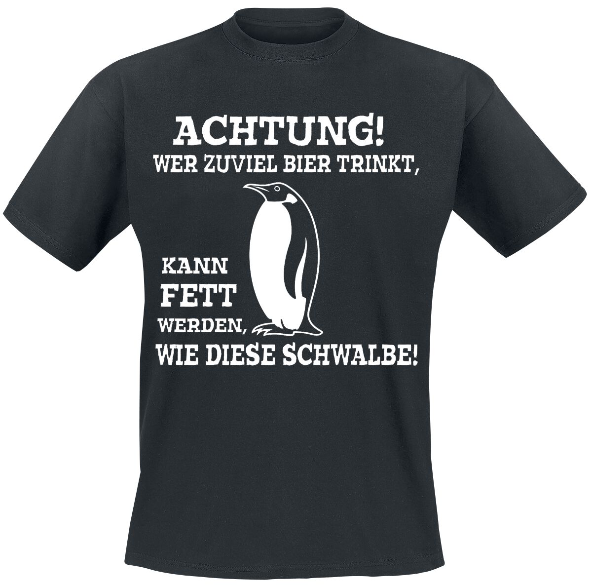 Alkohol & Party Achtung! Wer zu viel Bier trinkt… T-Shirt schwarz Alkohol & Party Achtung! Wer zu viel Bier trinkt… T-Shirt schwarz