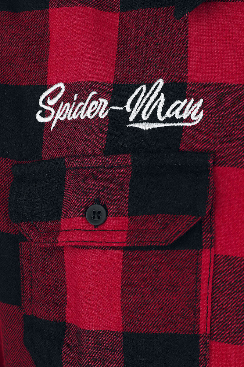 Spider-Man With Great Power Comes Great Responsibility Langarmhemd schwarz rot