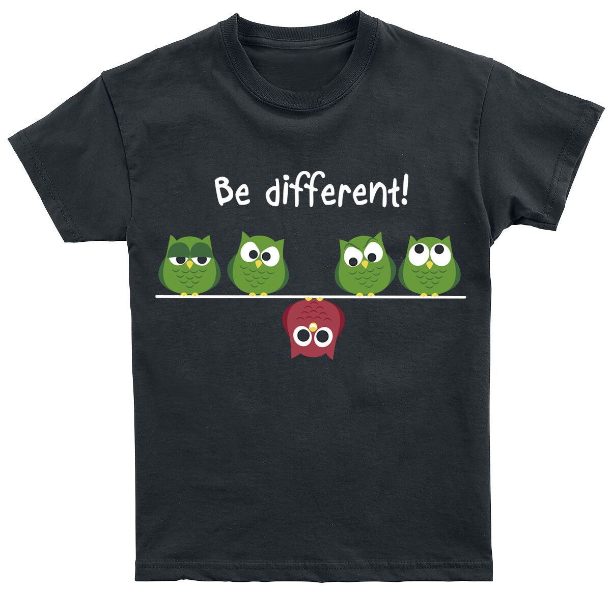 Be Different! T-Shirt - Kids - Be Different! - 104 bis 164 - für Mädchen - Größe 164 - schwarz