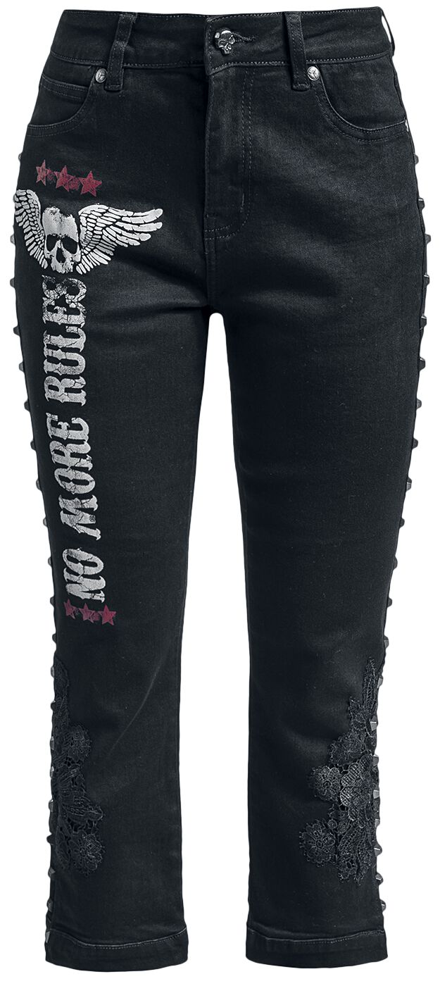 Jeans in 7/8 Länge Short schwarz von Rock Rebel by EMP