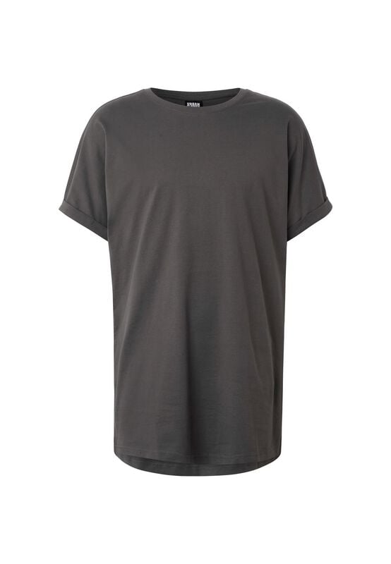 Urban Classics Long Shaped Turnup Tee T-Shirt dunkelgrau in 3XL