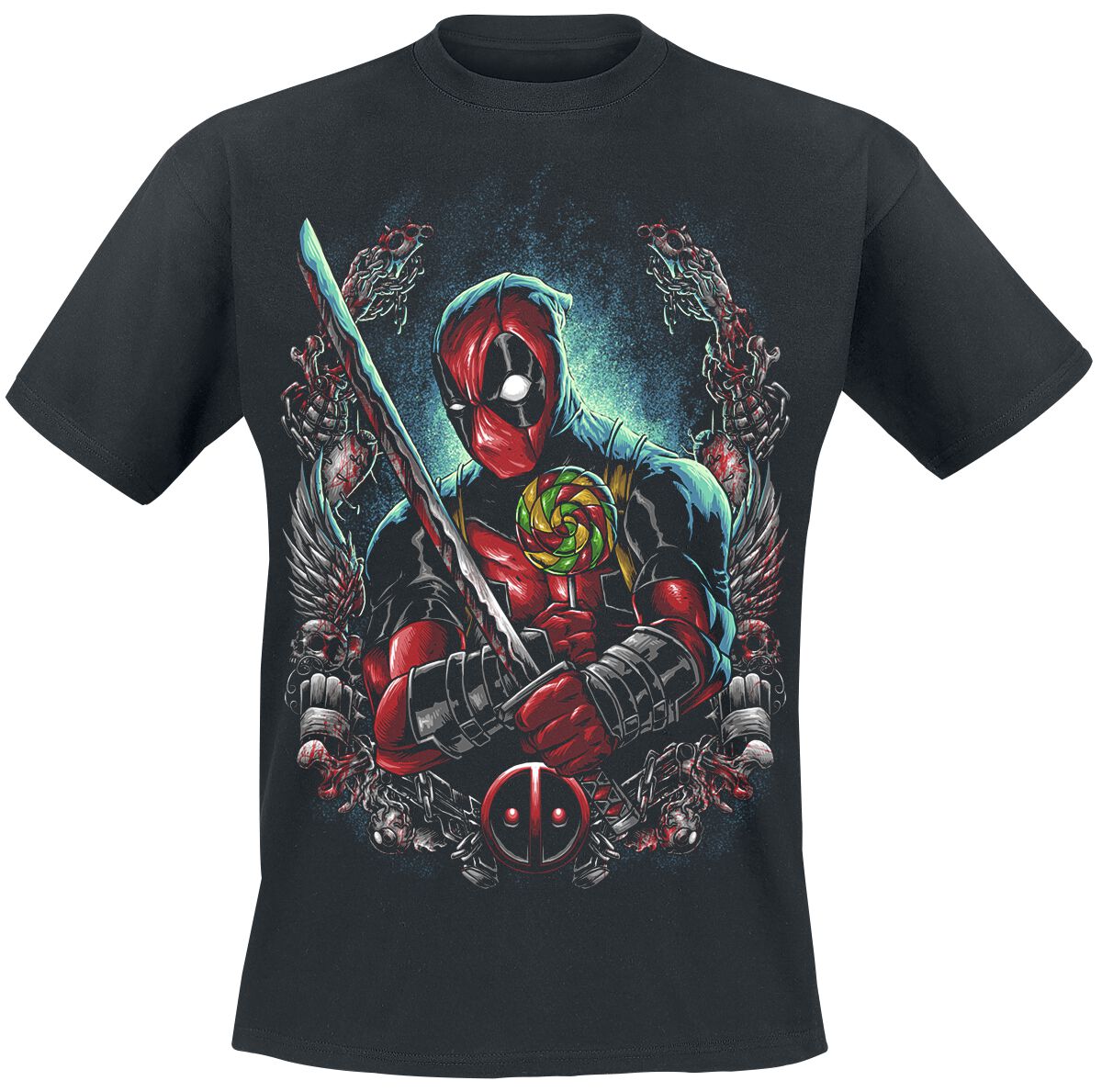 Deadpool - Marvel T-Shirt - Lollipop - XXL bis 3XL - für Männer - Größe 3XL - schwarz  - Lizenzierter Fanartikel