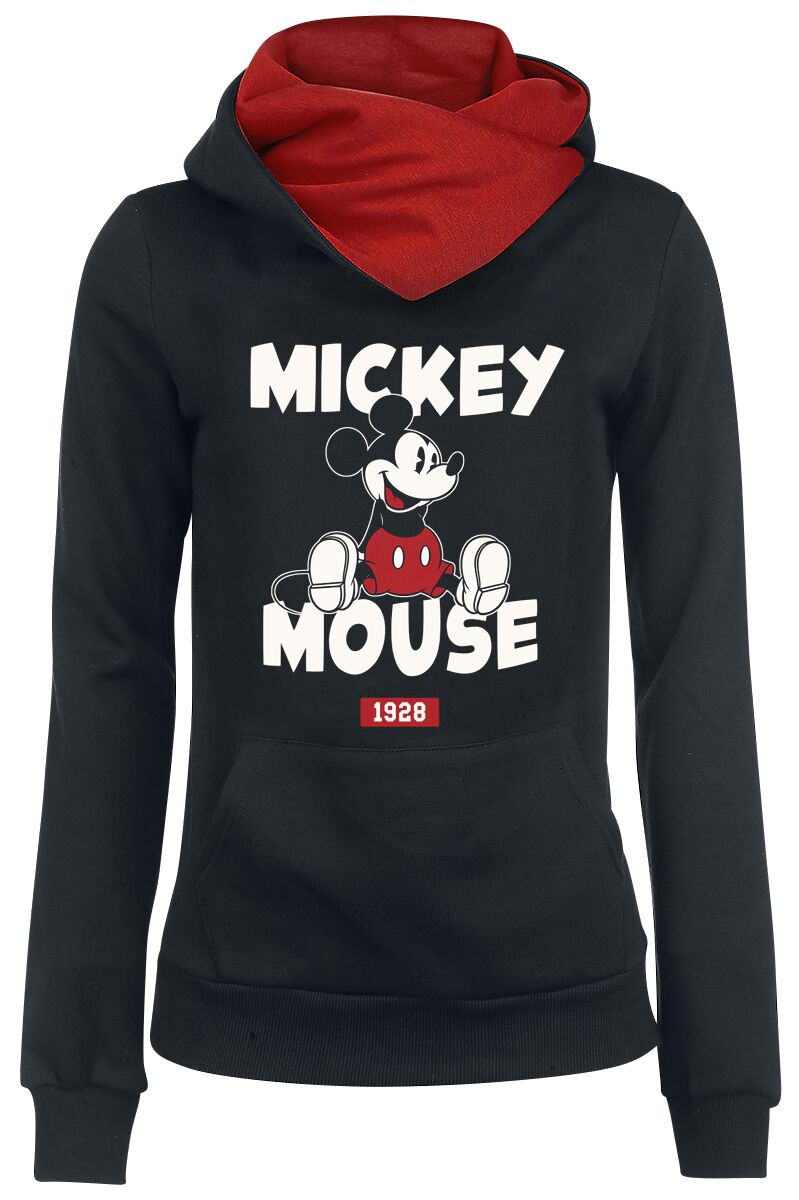 1928 Kapuzenpullover schwarz/rot von Mickey Mouse