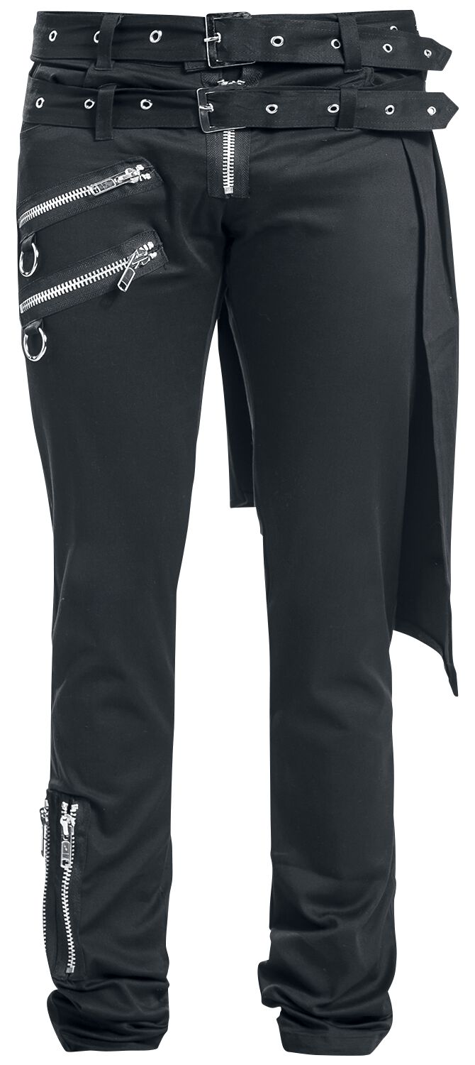 Vixxsin - Gothic Stoffhose - Graves Pant Slim Fit - W30L32 bis W38L34 - für Männer - Größe W30L32 - schwarz