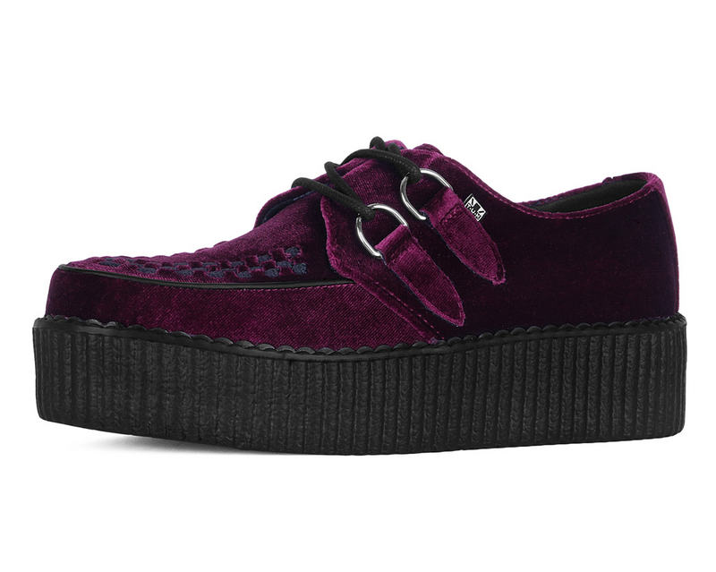 T.U.K. Gothic Creepers - Viba High Creepers - for Women - burgundy
