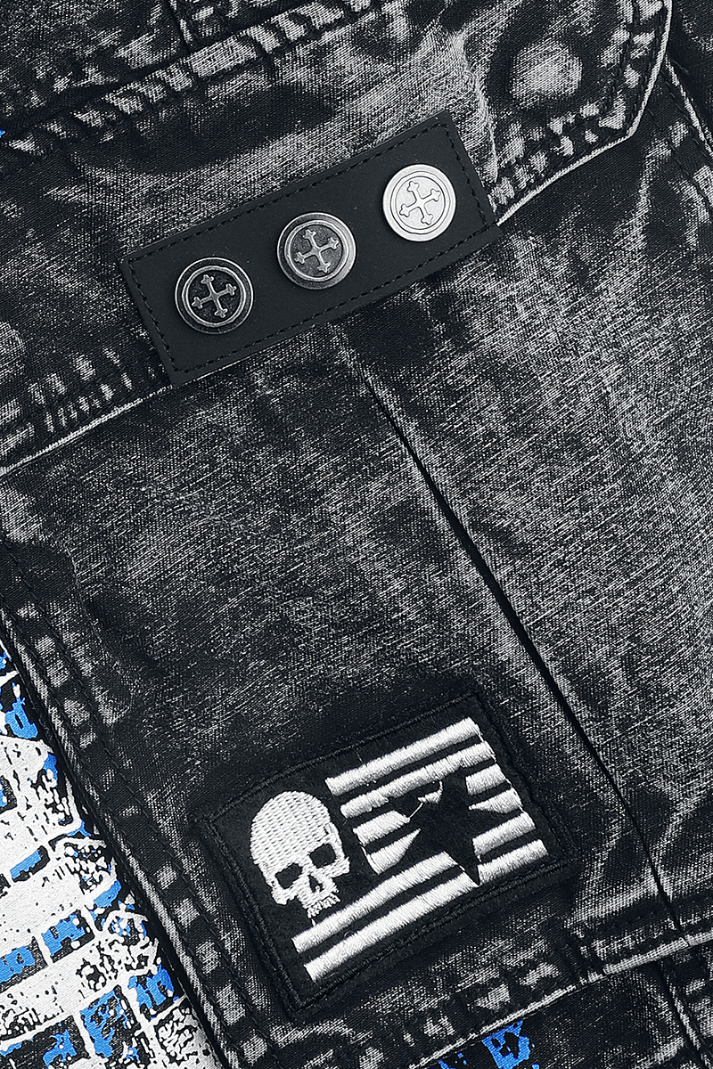Thumbnail - Rock Rebel by EMP Shorts mit Skull Short grau in M