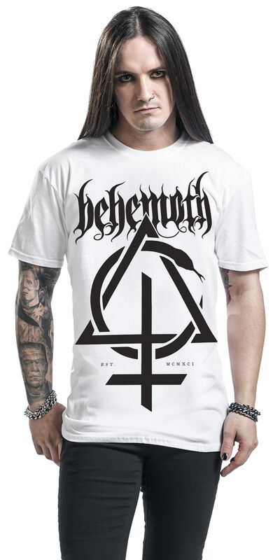 Band Merch Behemoth Opvs Contra Natvram White| Behemoth T-Shirt
