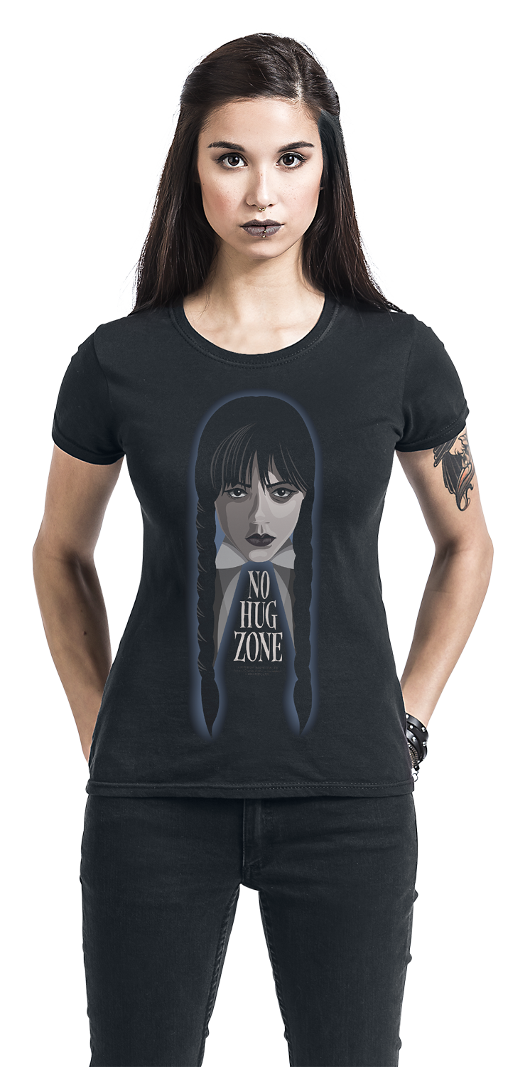 Wednesday No Hug Zone T-Shirt schwarz