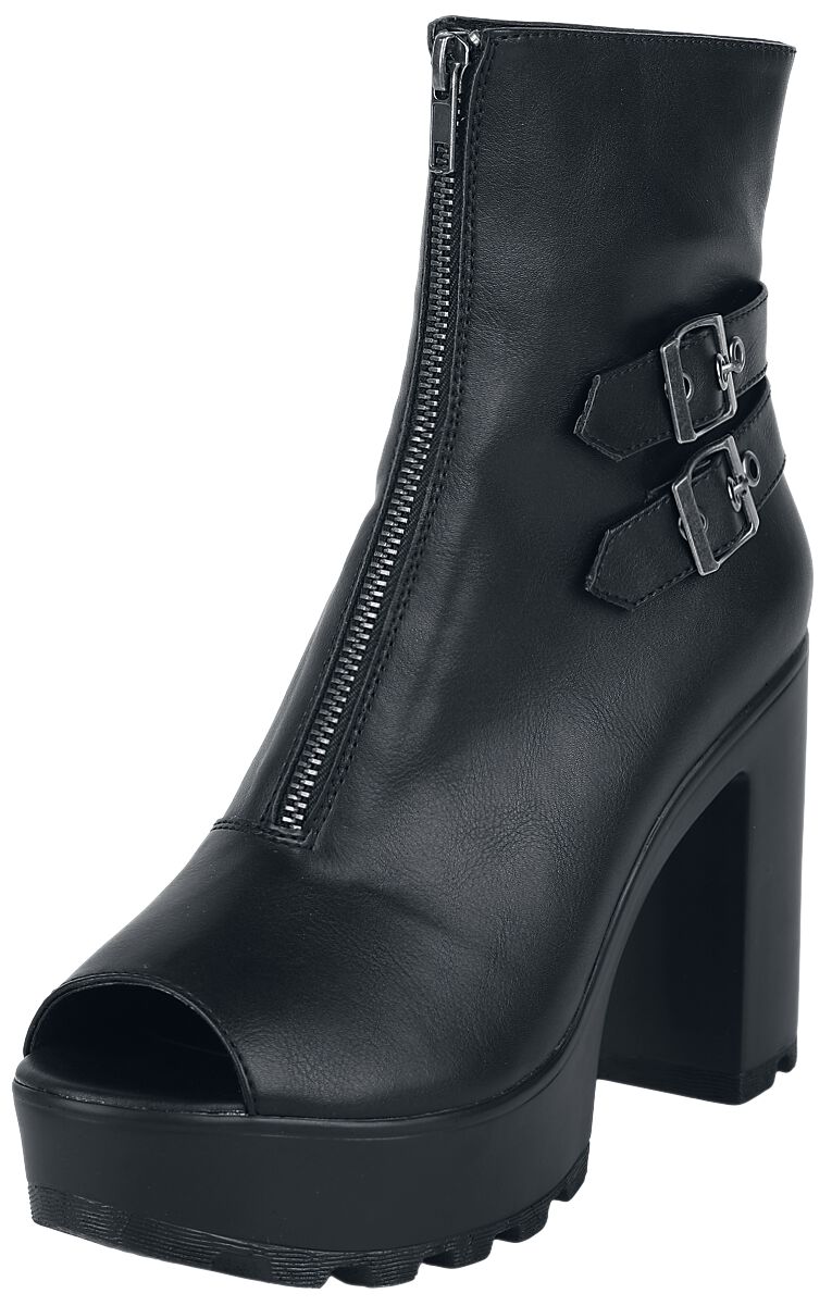 Black Premium by EMP Peeptoe Stiefelette mit Reißverschluss Stiefel schwarz in EU39