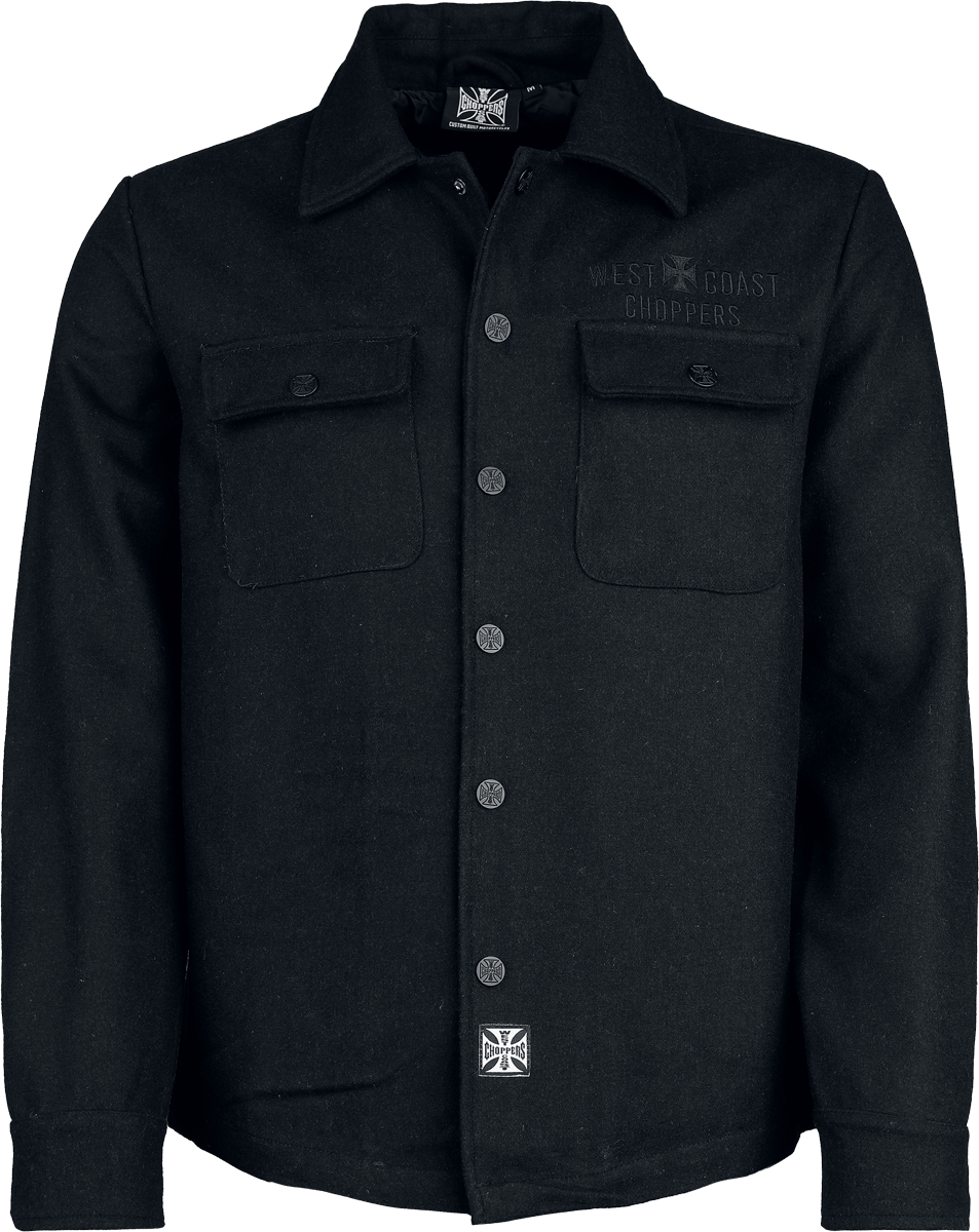 West Coast Choppers  Biker Jacket - WCC WOOL LINED PLAID JACKET - BLACK - for Men - black
