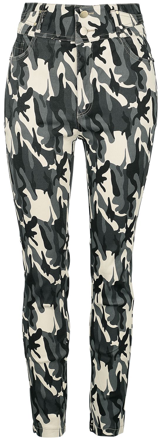 Camouflage Stretch Skinny Jeans Jeans multicolor von QED London
