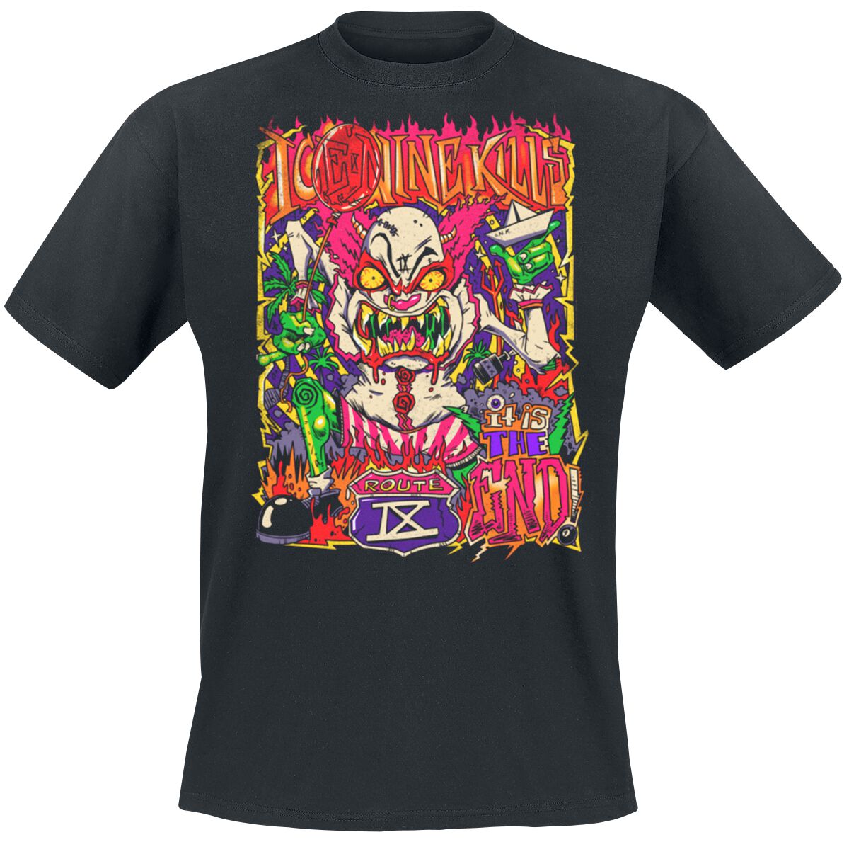 Ice Nine Kills Clown Zombie T-Shirt schwarz in XXL