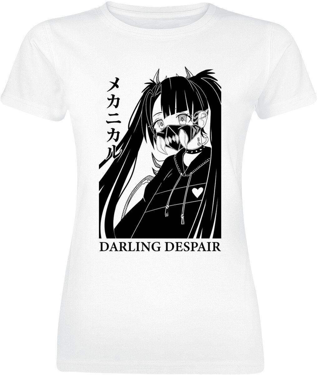 Darling Despair - Anime T-Shirt - Mechanical Mask - S bis L - für Damen - Größe L - weiß  - Lizenzierter Fanartikel