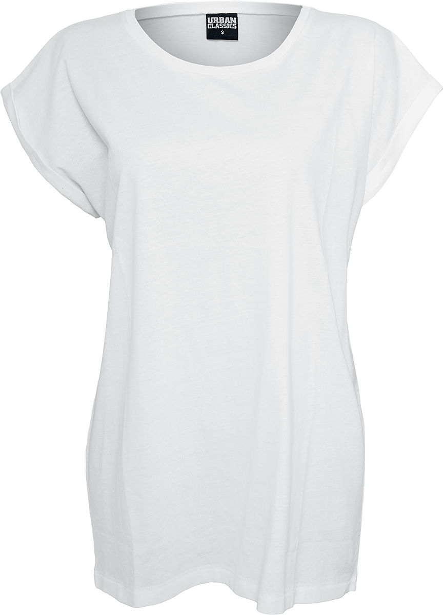 Urban Classics  T-Shirt - Ladies Extended Shoulder Tee - for Women - white