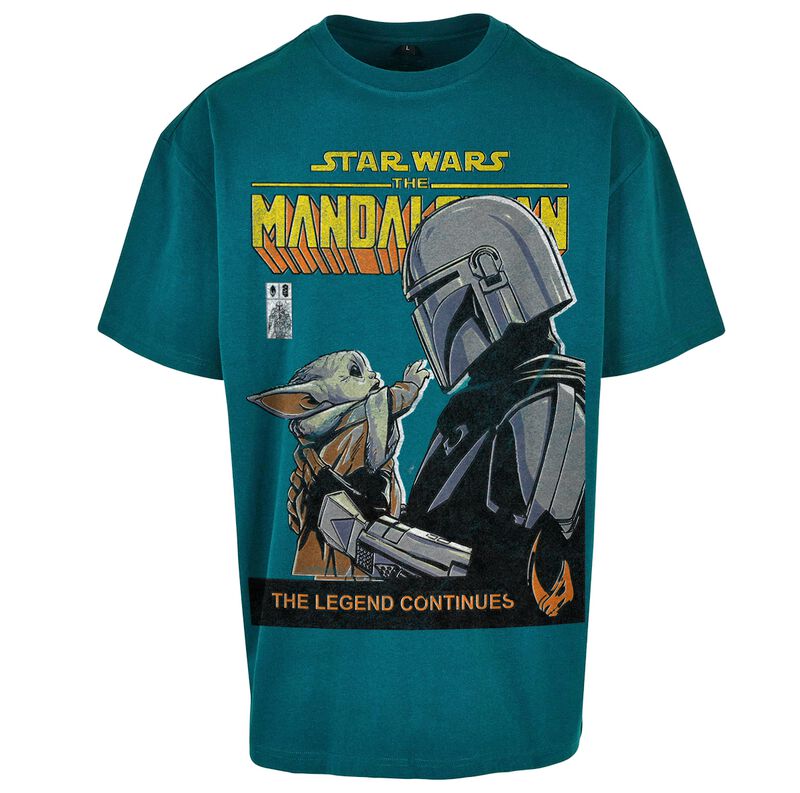 Star Wars - Disney Oversized T-shirt - The Mandalorian - Mando And Grogu - M Tot Xxl - Voor Mannen - Groen