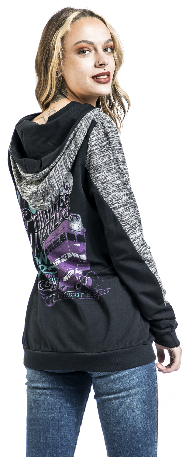 Harry Potter Nightbus Kapuzenpullover schwarz grau